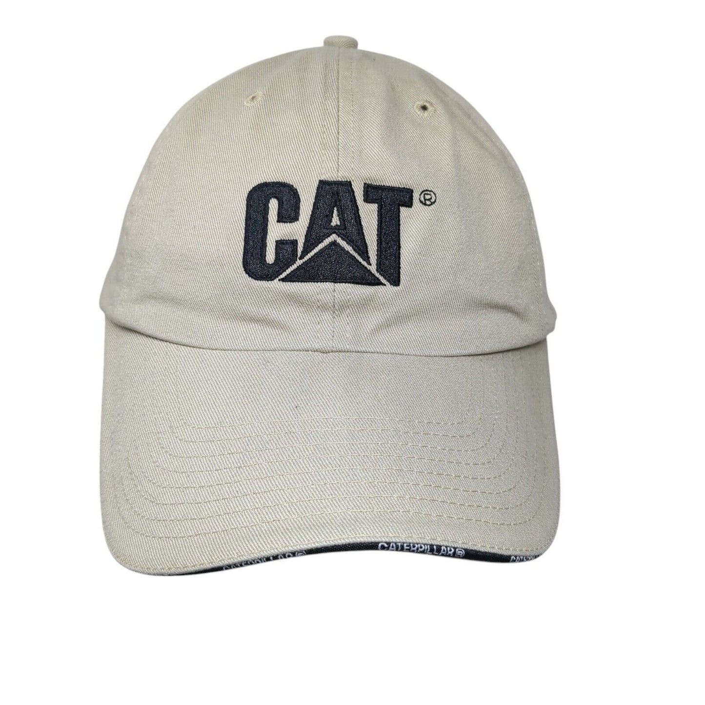 CAT Caterpillar Strapback Hat Tan OSFM Adjustable Embroidered Cyrk Cotton