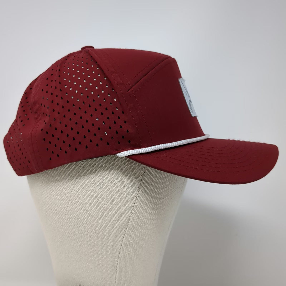 Six Trucker Hat Red One Size Rope Performance Laser Cut Snapback Thirst Project