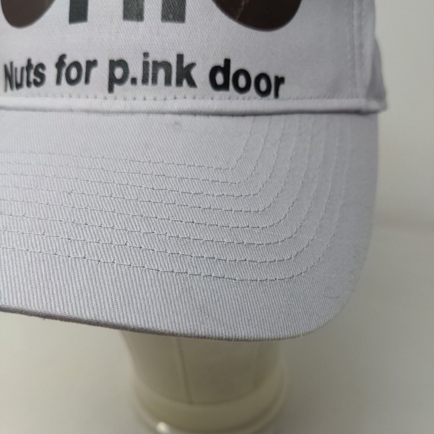 Ultra Club Men's Strapback Hat Gray Graphic Logo Team Ohio Pink Door Logo Cotton