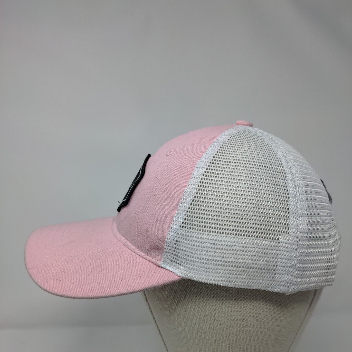 Vista Verde Dairy Patch Snapback Trucker Hat Pink Small Mesh Back