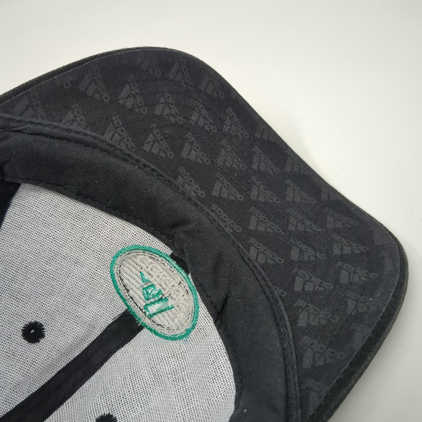 Adidas Baseball Cap Black Vintage Slideback Embroidered Logo Curved Brim Hat