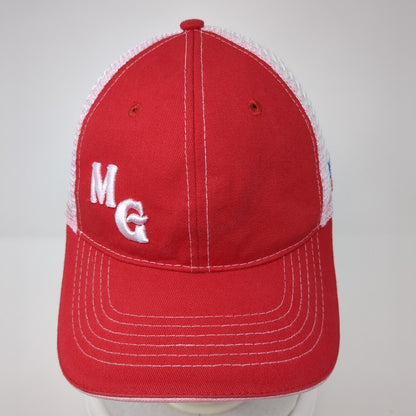 MG Boise ID Strapback Trucker Hat Red One Size Mesh Back Colorblock