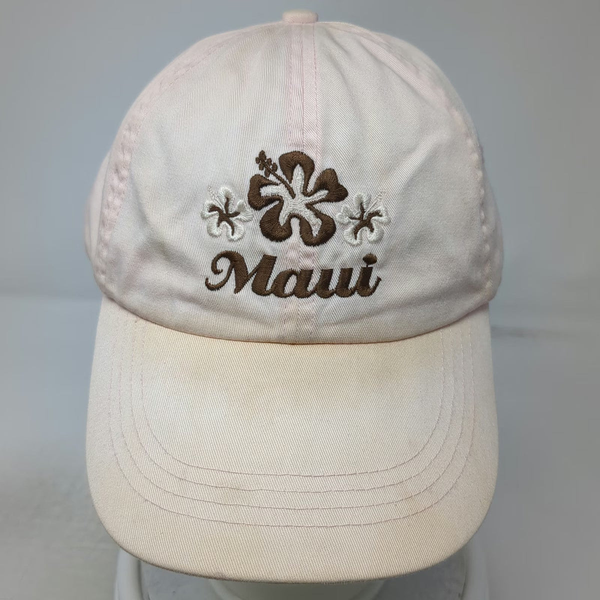 Sansegal Baseball Cap Pink One Size Maui Hibiscus Flower Slideback Hat Cotton