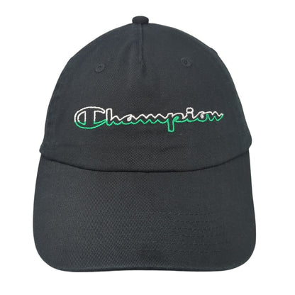 Champion Spell Out Slideback Hat Black One Size Adjustable Embroidered