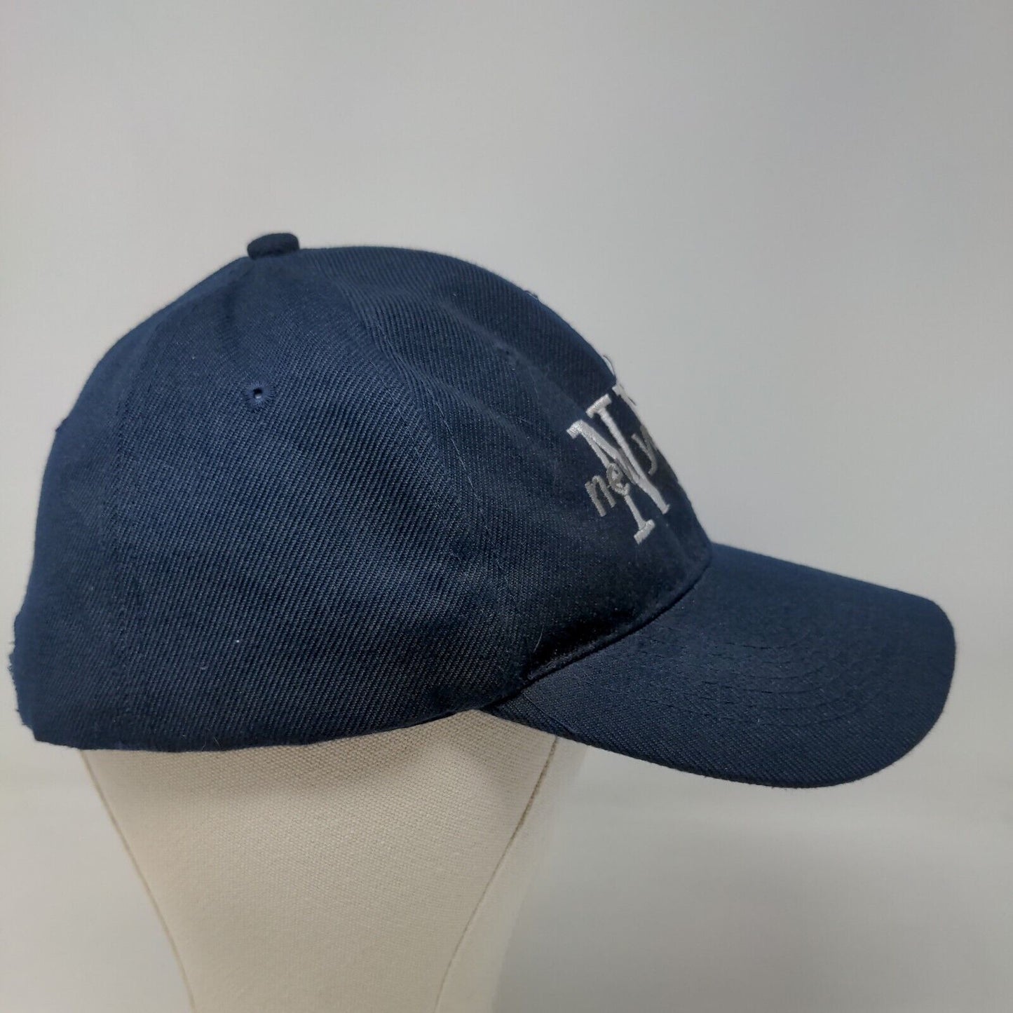 Unbranded Men's Strapback Hat Blue Embroidered New York City Logo Wool Blend