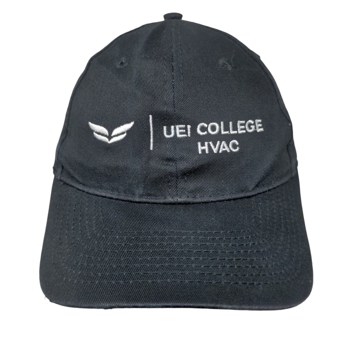 UEI College HVAC Strapback Hat Black One Size Embroidered Port & Company