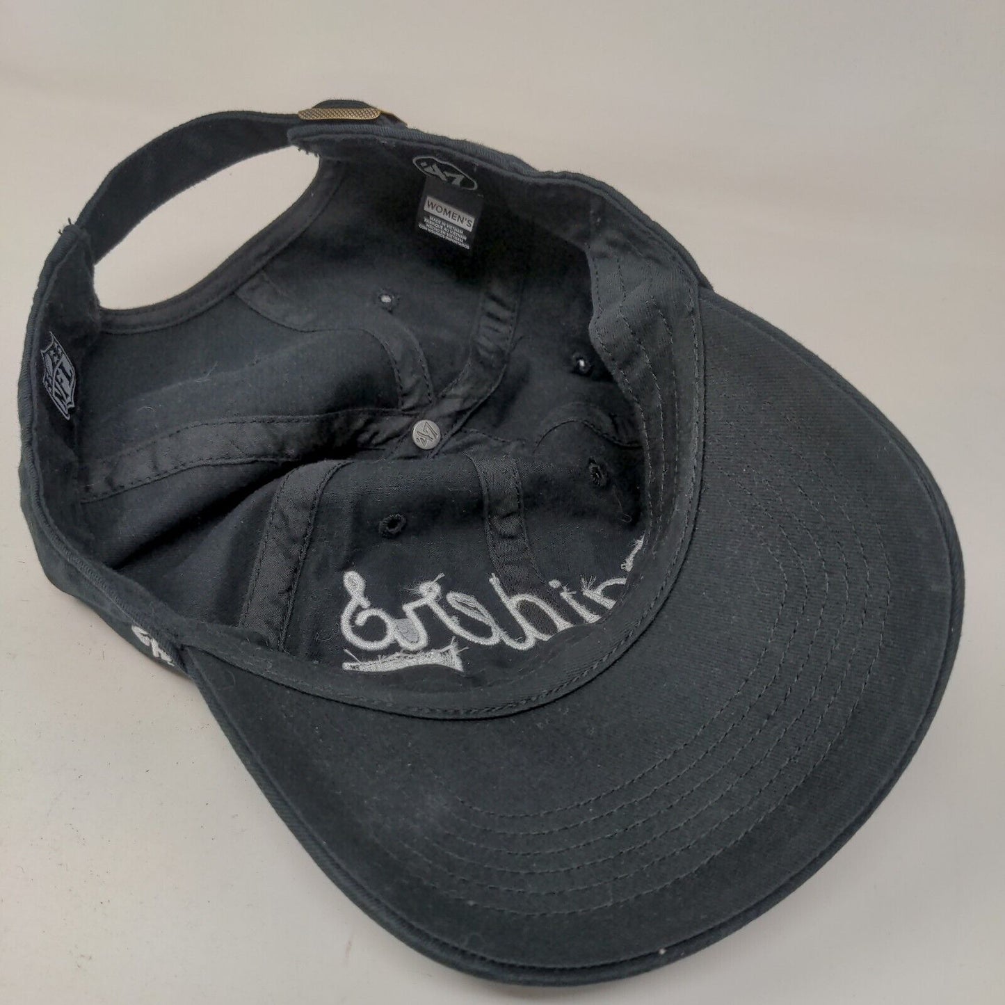 '47 Brand Women's Slideback Hat Black Los Angeles Raiders Embroidered Logo NFL