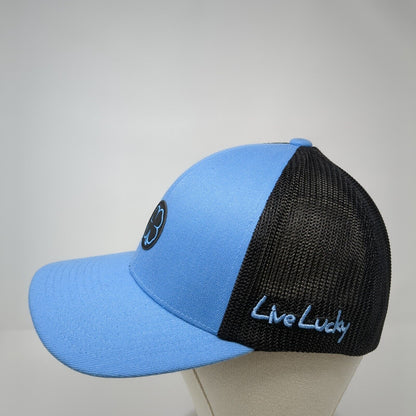 Black Clover Idaho Fitted Mesh Back Trucker Hat Blue S/M Live Lucky