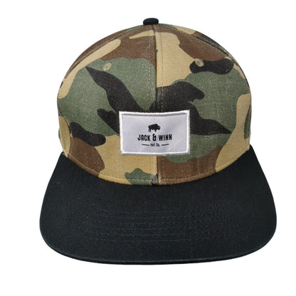 Jack & Winn Patch Snapback Hat Camouflage OSFA Adjustable 6 Panel