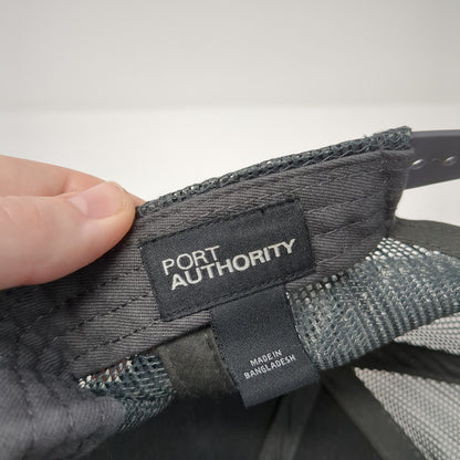 Icon Snapback Mesh Back Trucker Hat Black Patch Logo Poly Cotton Blend