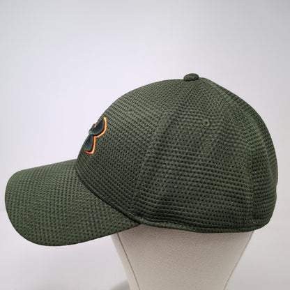 Under Armour Baseball Cap Green XL Textured Polyester Fitted Stretch Hat Logo