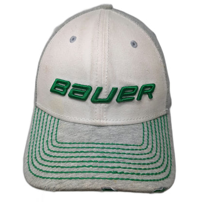 New Era Bauer Hockey Baseball Cap Gray M 39THIRTY Clover Green Stitching Hat
