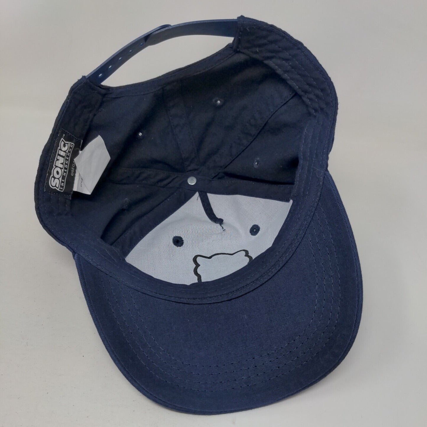 Sonic the Hedgehog Sega Snapback Hat Blue One Size Solid Adjustable