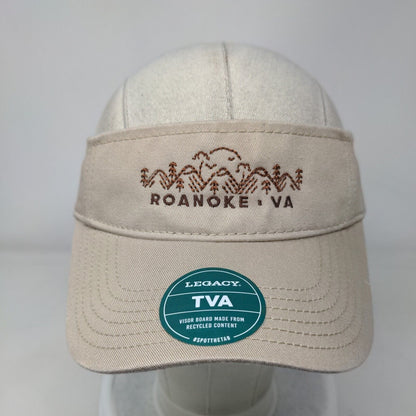 Roanoke VA Slideback Visor Hat Tan One Size Embroidered Legacy
