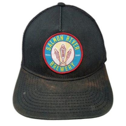 Otto Trucker Hat Black One Size Salmon River Brewery McCall Idaho Mesh Snapback