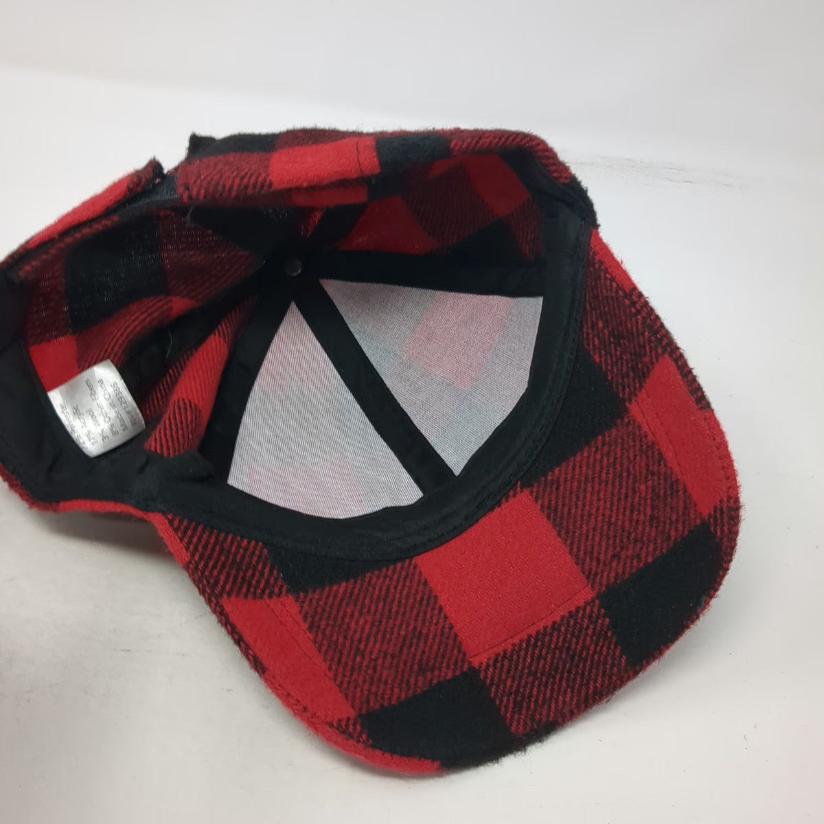 Red Black Buffalo Plaid Baseball Cap One Size Strapback Adjustable Outdoor Hat