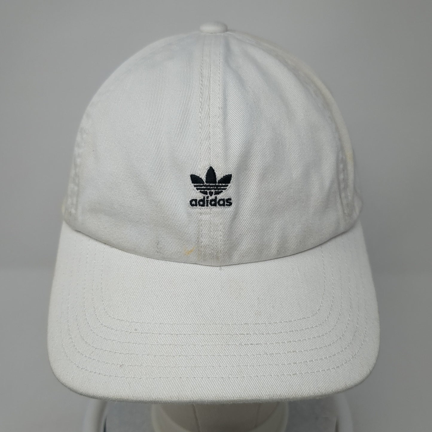 Adidas Trefoil Logo Slideback Hat White One Size Adjustable Embroidered