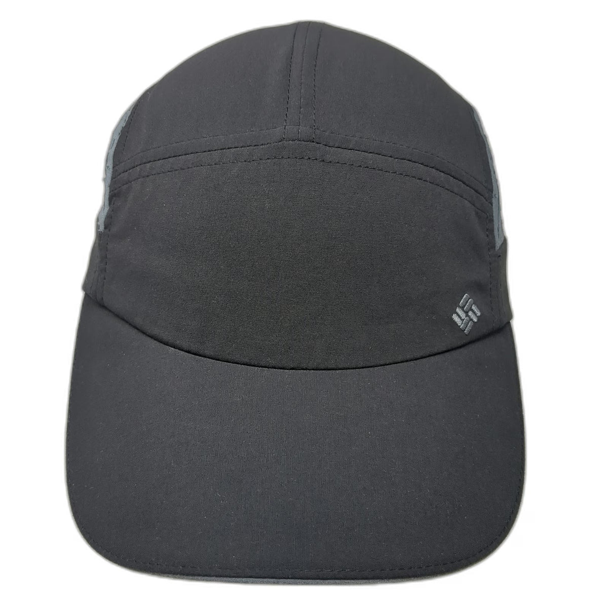 Columbia 5 Panel Black Hat One Size Gray Mesh Side Panels Bungee Slideback