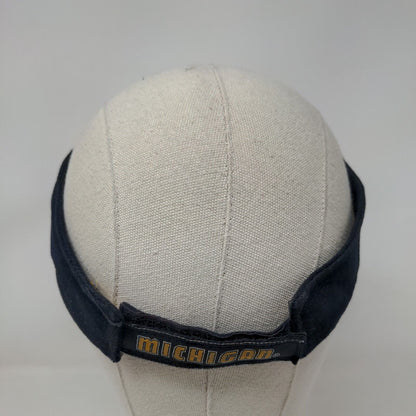 Michigan University Wolverines Strapback Sun Visor Hat Blue Gold NCAA Colosseum