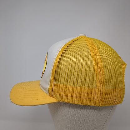 Bass Pro Shops Snapback Trucker Hat Yellow OS Adjustable Mesh Back Gone Fishing