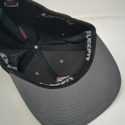 Volcom Baseball Cap Gray Black XL Flexfit Stone Logo Embroidered Hat Structured