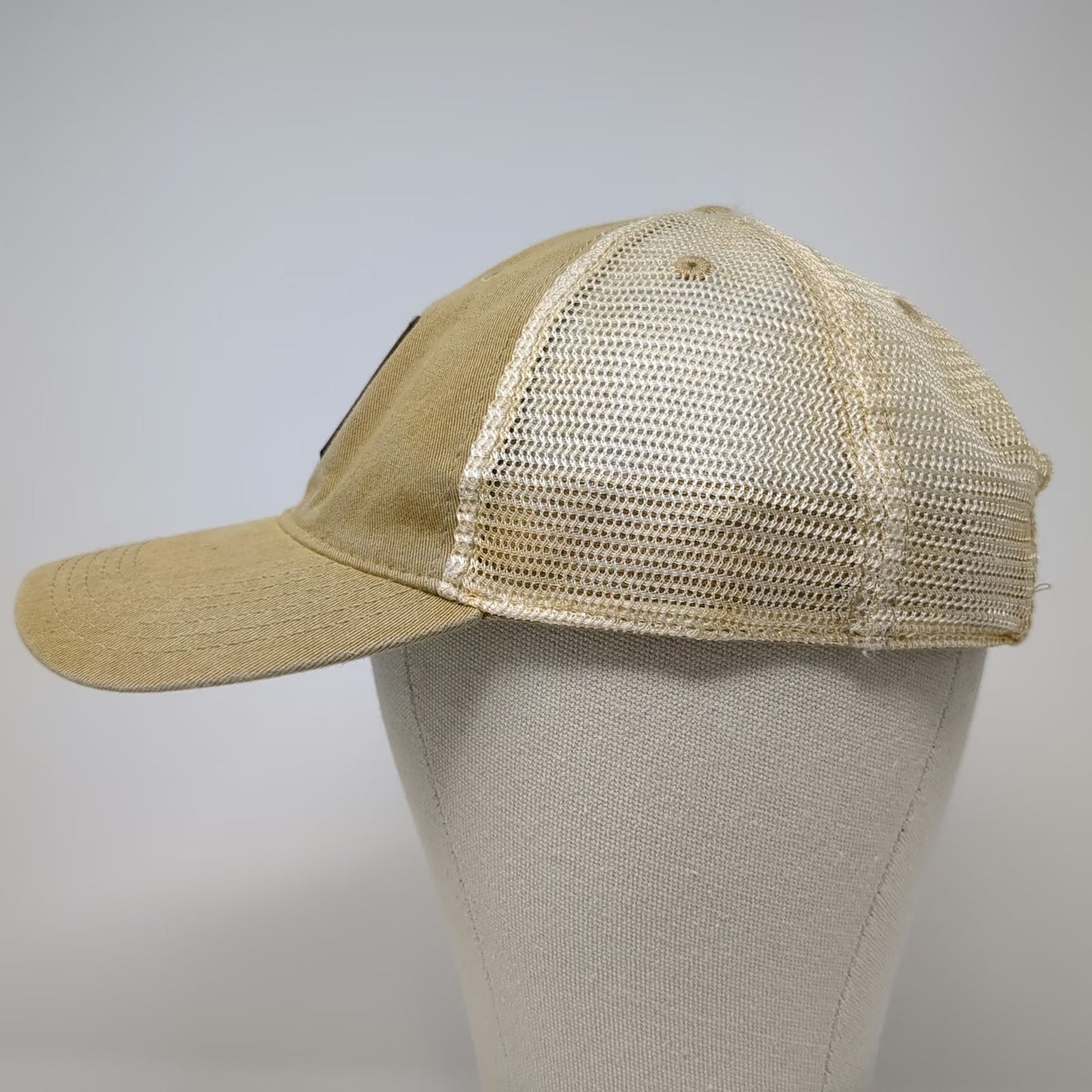 Legacy Trucker Hat Beige One Size Mesh Back Leather Patch Stone Harbor NJ Hat