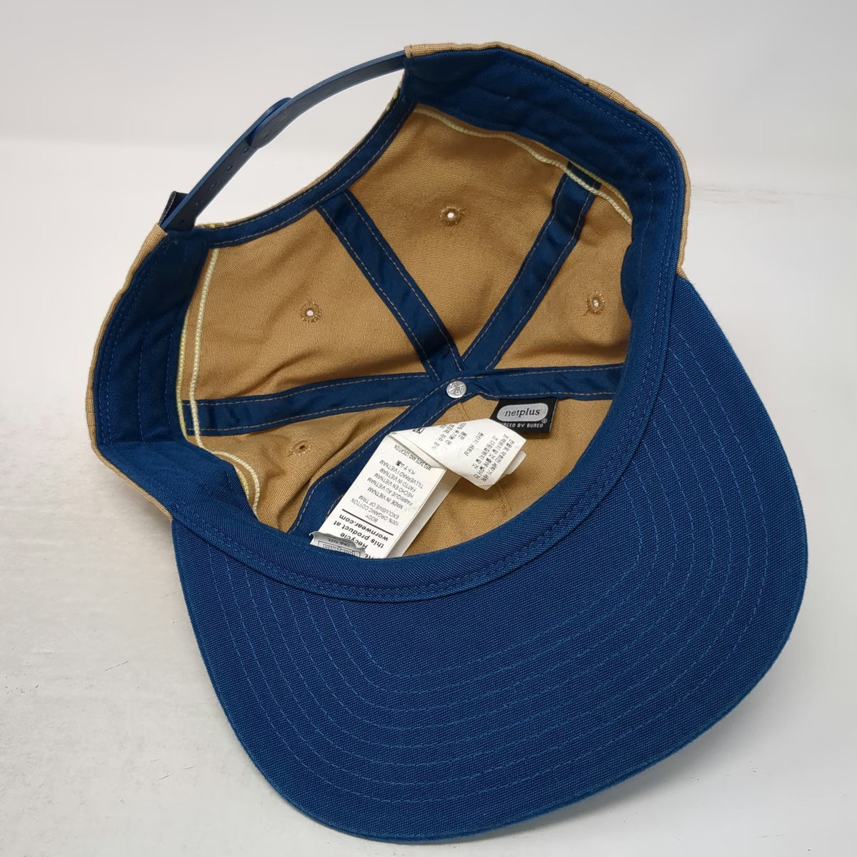 Patagonia 5 Panel Beige One Size Snapback Mountain Logo Side Stripes Hat