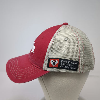 Wendy's Trucker Hat Red One Size Dave Thomas Foundation Patch Mesh Snapback