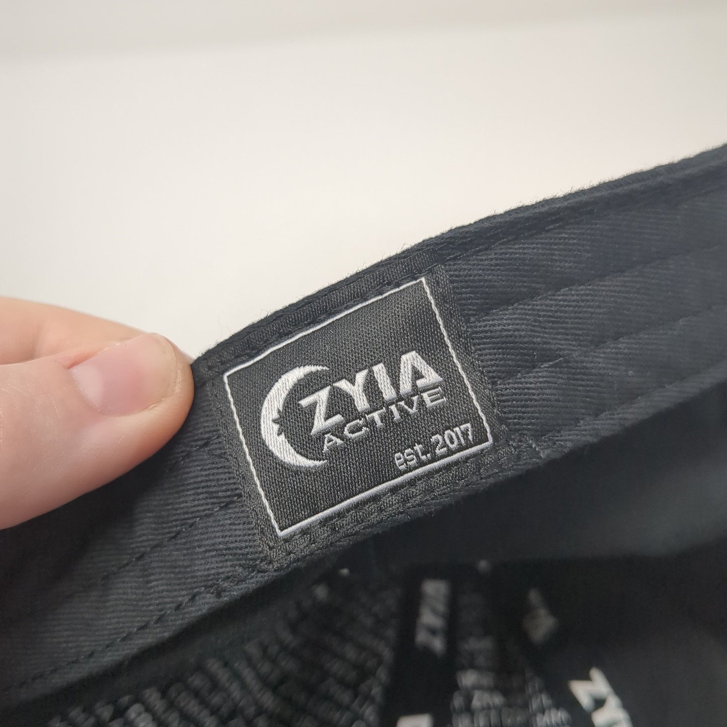 Zyia Active Slideback Hat Black One Size Adjustable Solid Embroidered