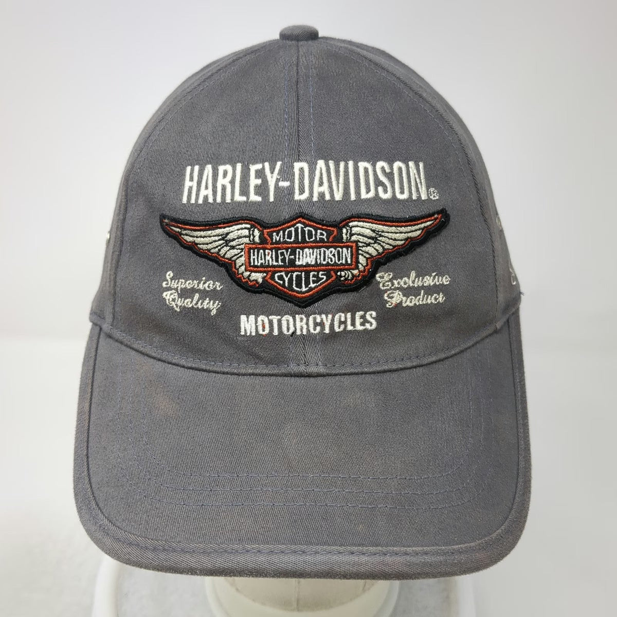 Harley-Davidson Baseball Cap Gray One Size Motorcycle Since 1903 Stretch Fit Hat