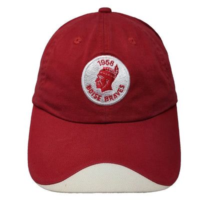 Port Authority Baseball Cap Red White One Size Boise Braves 1958 Patch Logo Hat