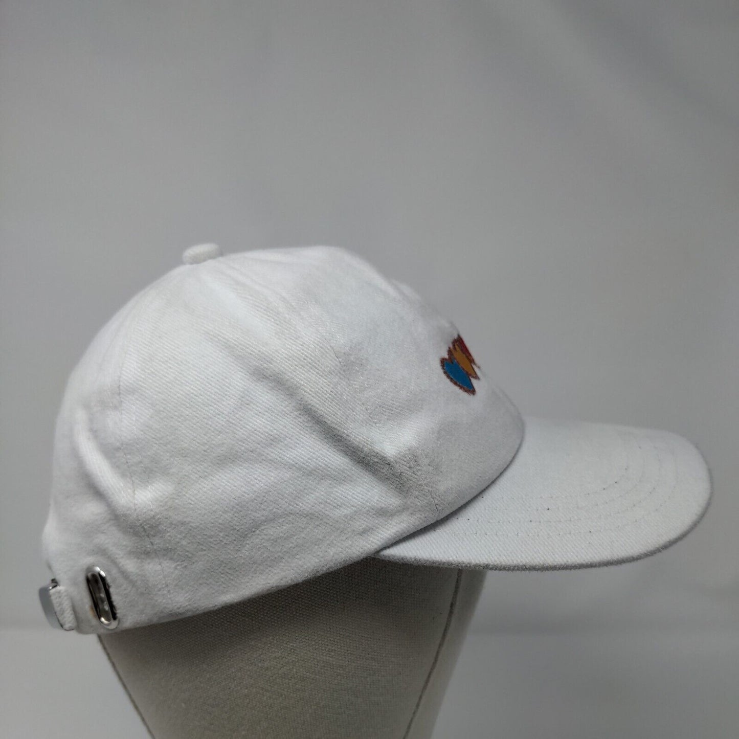 Colorful Heart Slideback Hat White OSFA Adjustable Embroidered 6 Panel