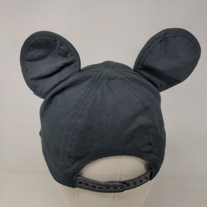 Disney Boy's Snapback Hat Black Adjustable Embroidered Logo Mickey Ears
