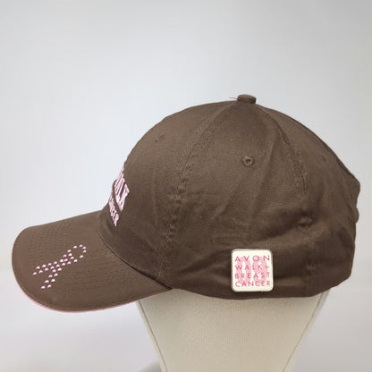 Avon Baseball Cap Brown One Size Breast Cancer Awareness Ribbon Enamel Pin Hat