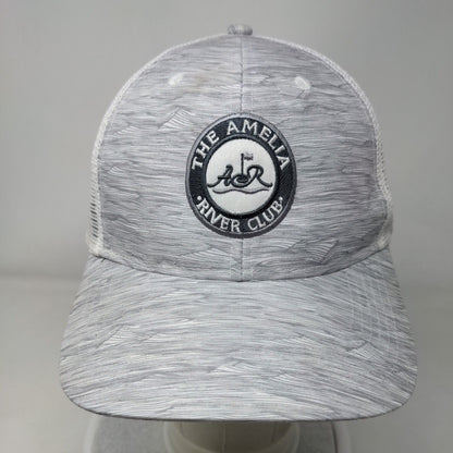 The Amelia River Club Snapback Trucker Hat Gray OS Classic Fit Mesh Back Ahead