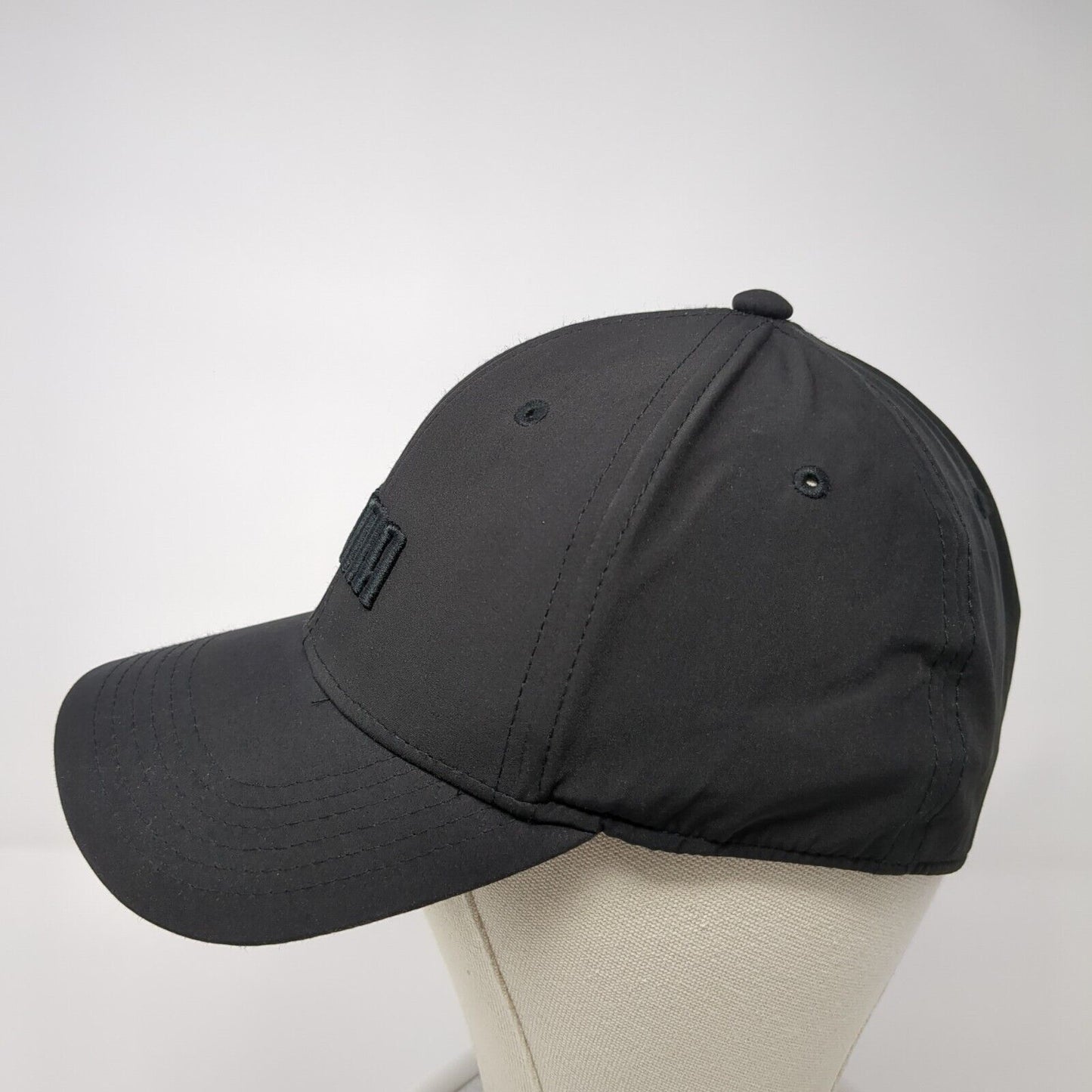 PUMA Fitted Hat Black One Size Stretch Embroidered Logo Vent Holes