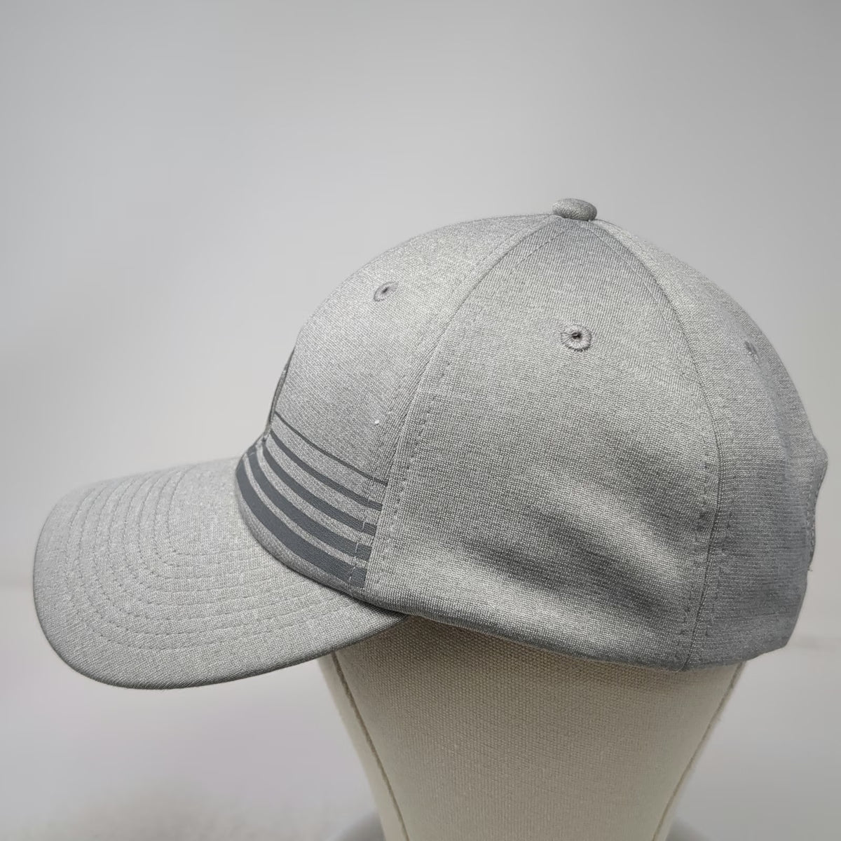 Hurley Snapback Gray One Size Logo Horizontal Stripes Structured Heathered Hat