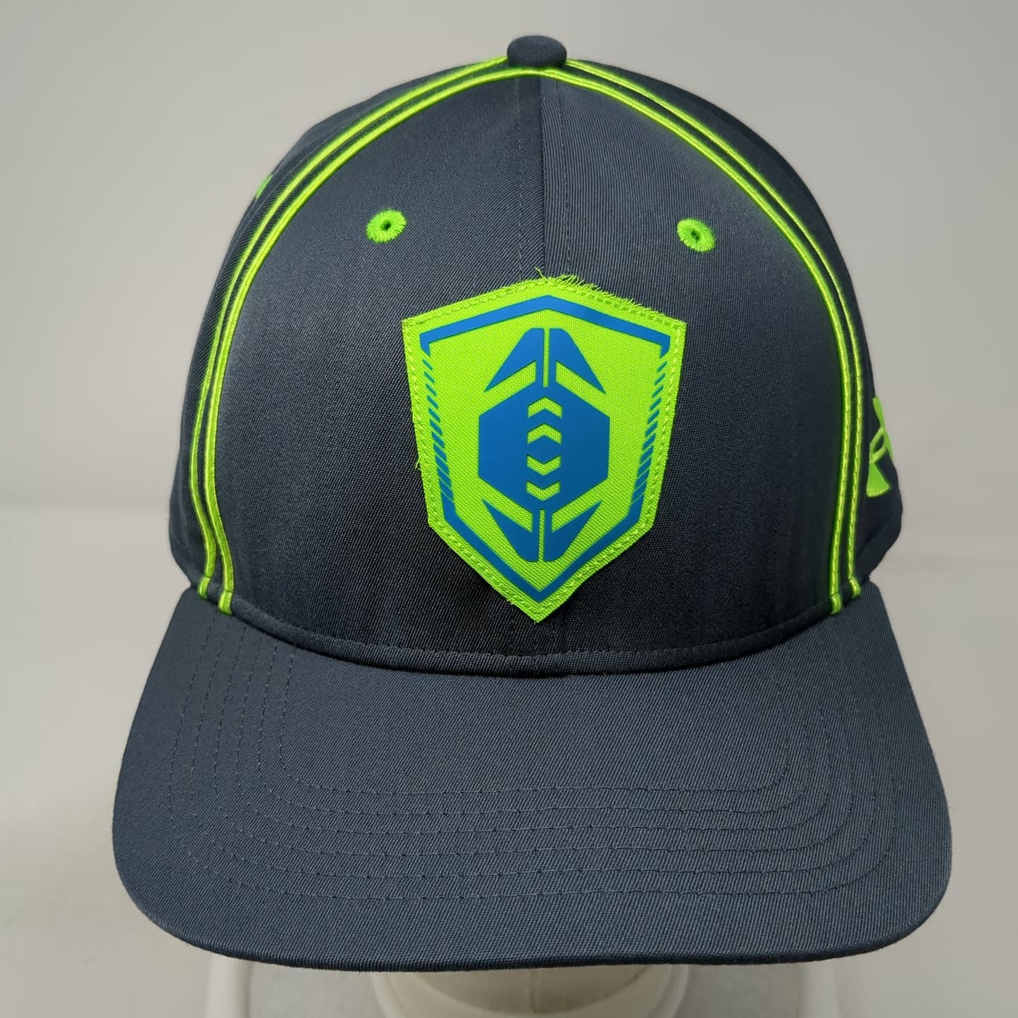 Under Armour All America Snapback Hat Gray One Size Neon Shield Patch Piping