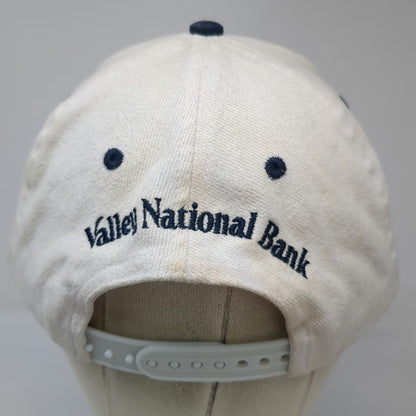 Snapback Hat White One Size Valley National Bank V Logo Green Under Brim Cotton