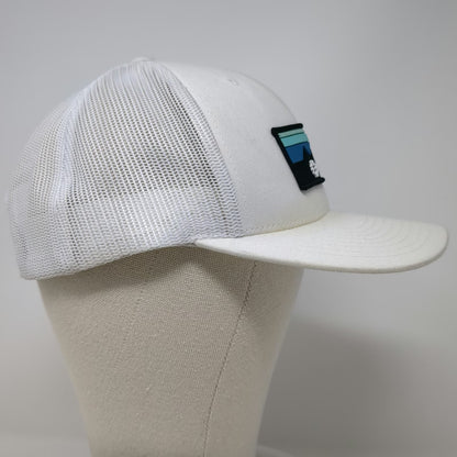 Yupoong Trucker Hat White One Size Rubrik Mountain Patch Mesh Snapback Graphic