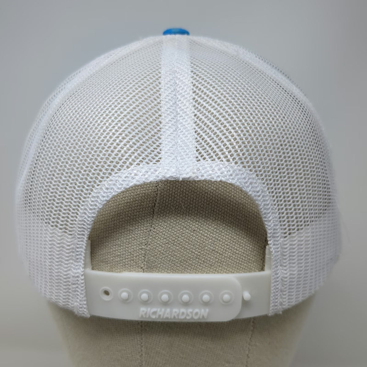 Richardson Trucker Hat Blue White One Size Summit Hyperbarics Wellness O2 Logo