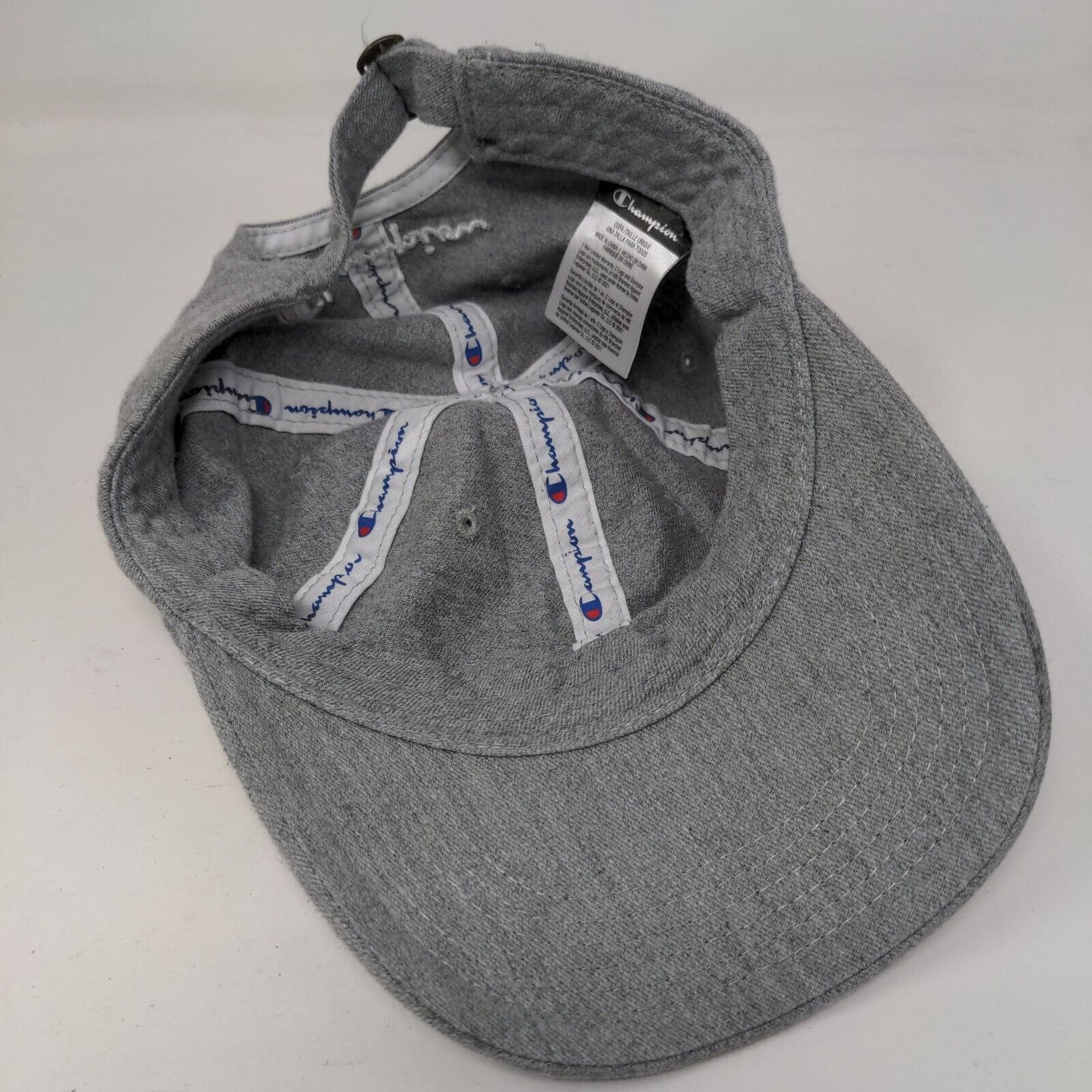 Champion C Logo Slideback Hat Solid Gray OSFA Adjustable Embroidered