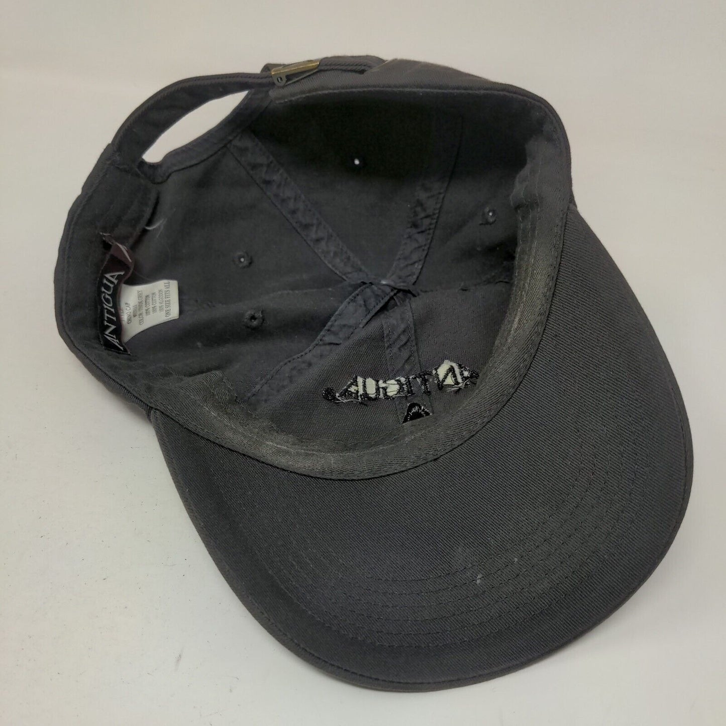 Antigua Slideback Hat Chino Cap Gray OSFA Adjustable Embroidered Vented Holes