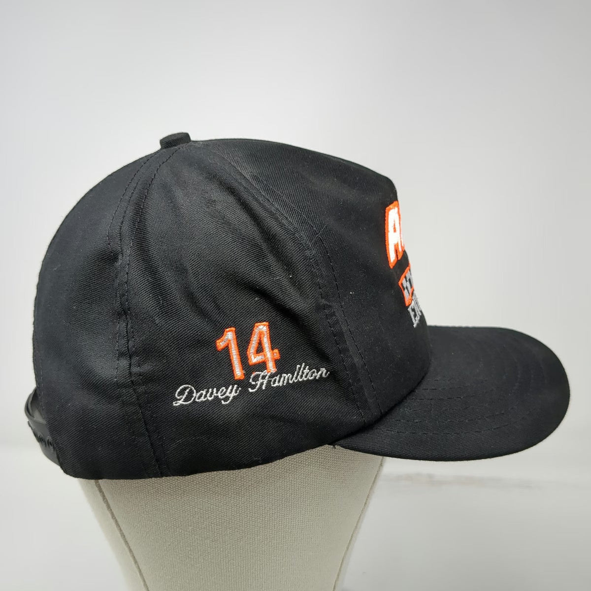Speedway Monogram Snapback Black AJ Foyt Enterprises Davey Hamilton Hat Vintage