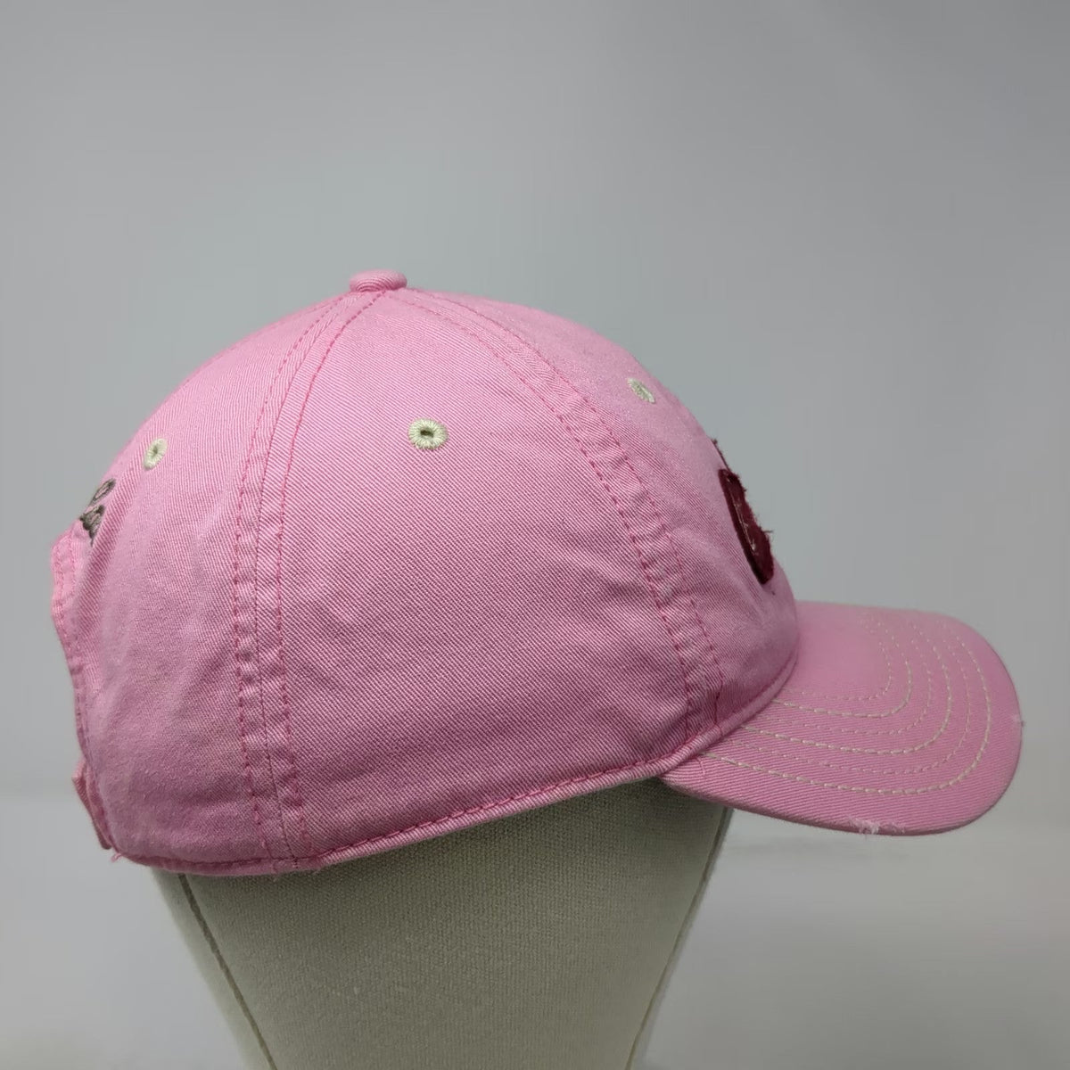Cabela's Baseball Cap Pink One Size Distressed Brim Contrast Stitch Hat