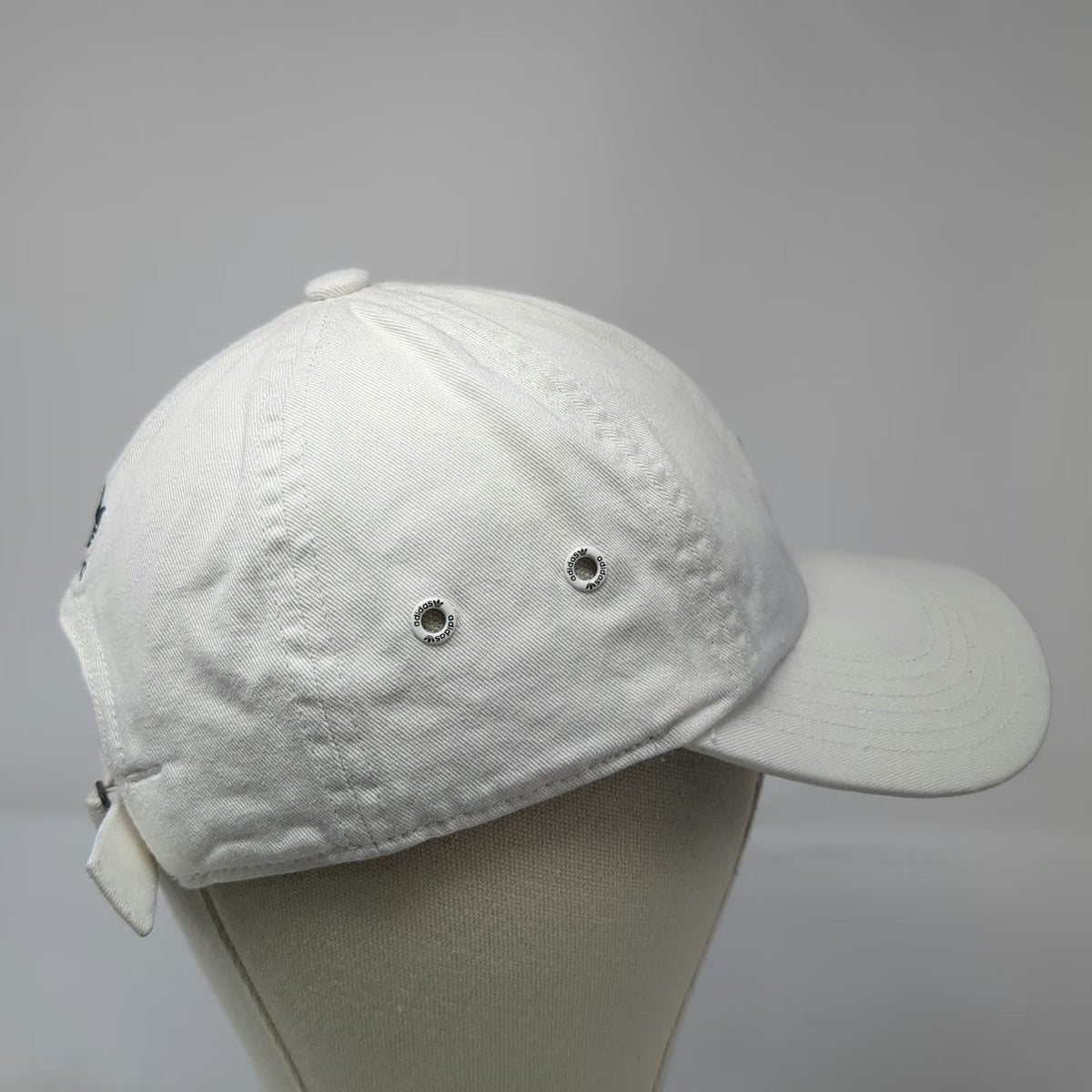 Adidas Baseball Cap White One Size Trefoil Logo Cotton Slideback Strap Hat
