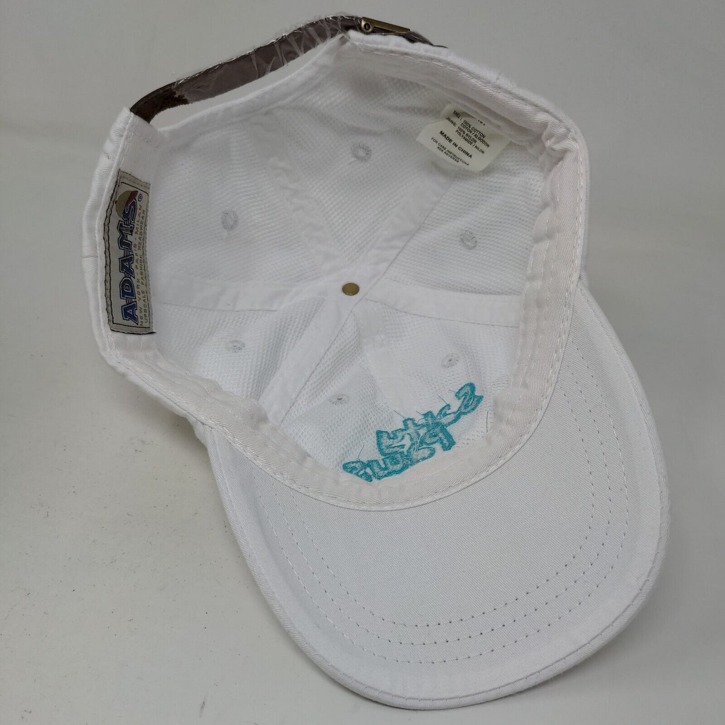 Adams Men's Slideback Hat White Salty Paws New Jersey Embroidered Logo