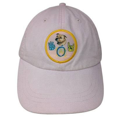 Eskime Aux Slideback Hat Pink One Size Adjustable Animal Dog Print Adams