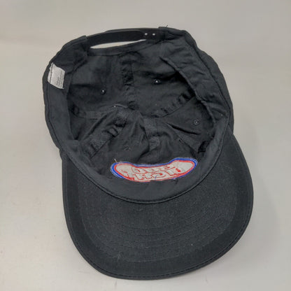 Bud Light Snapback Hat Black OSFA Adjustable Embroidered Vented Holes 6 Panel