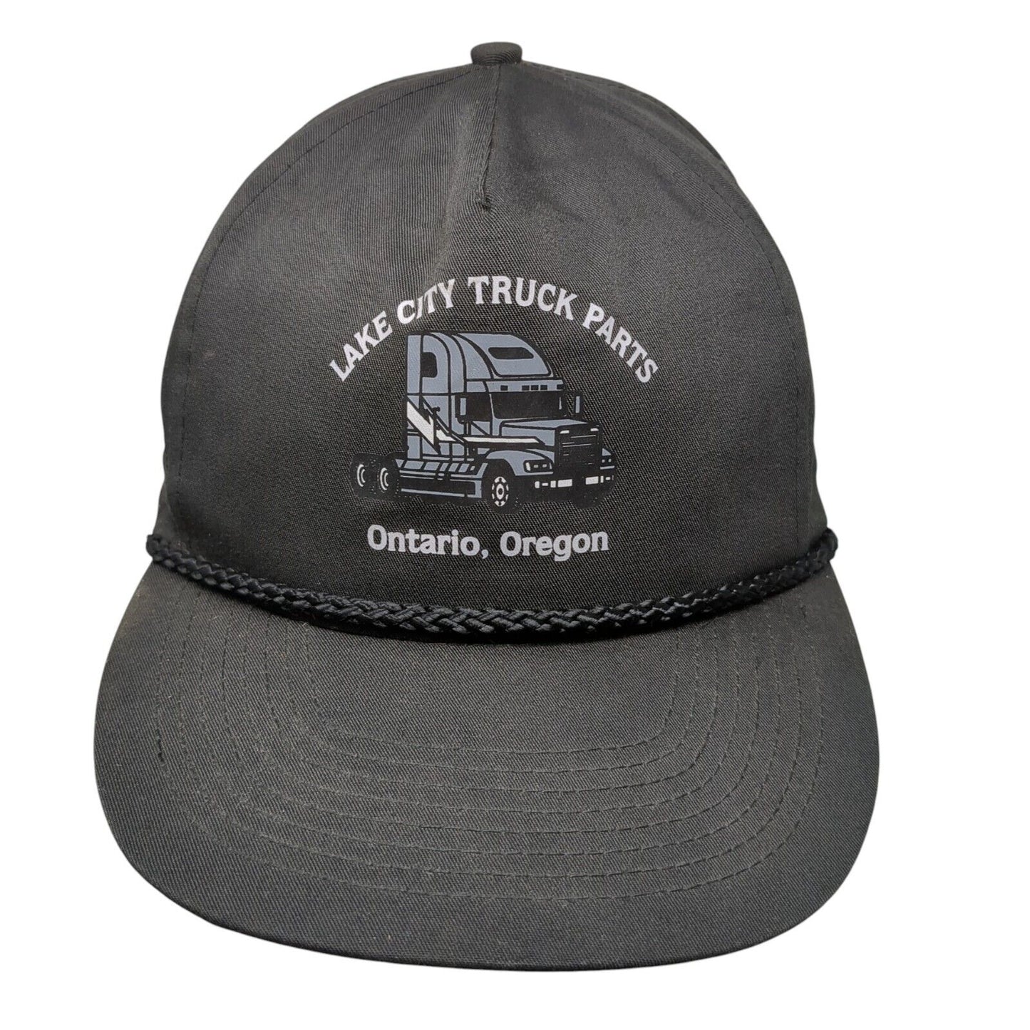 Lake City Trucker Parts Snapback Rope Hat Black OSFA Ontario Oregon